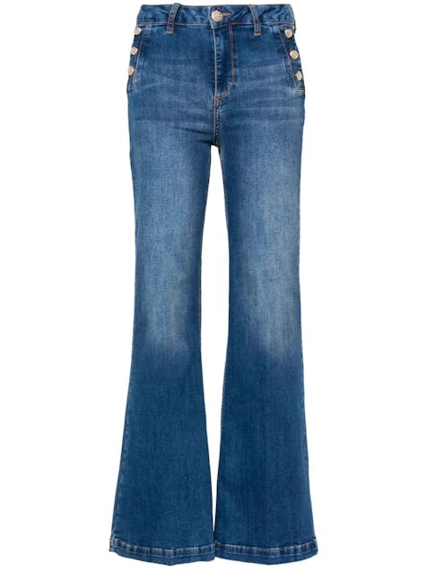 LIU JO - Crystal Button Flared Jeans