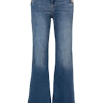 Crystal Button Flared Jeans