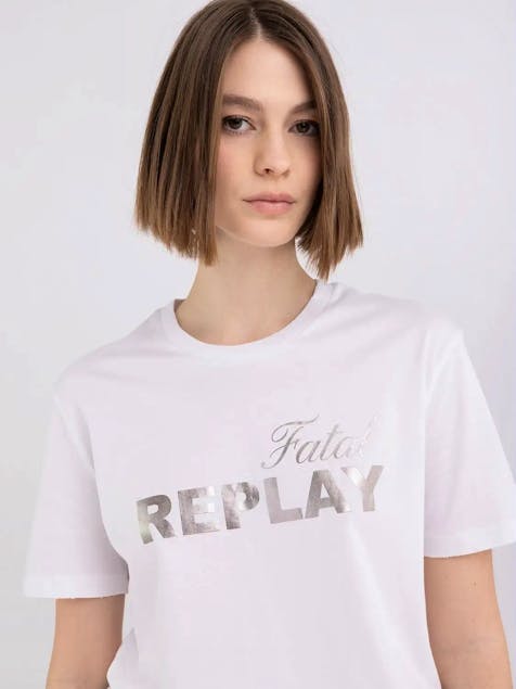 REPLAY - Jersey T-Shirt With Micro Abrasions And Print