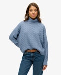 Lightweight Cable Roll Neck Jumper