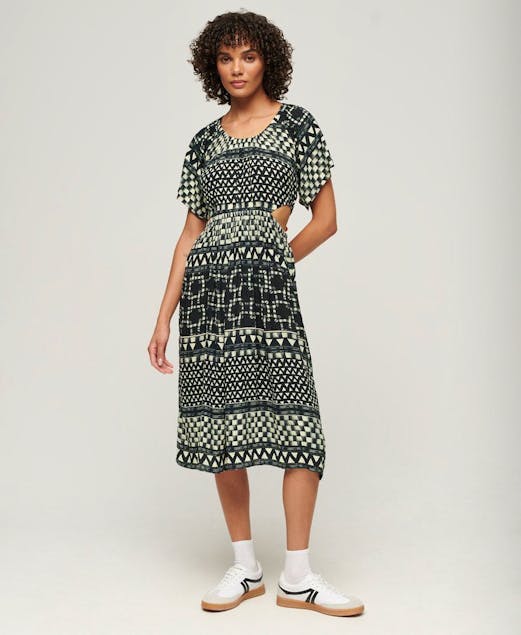 SUPERDRY - D2 Ovin Printed Cut Out Midi Dress