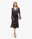 Flare Jacquard Midi Dress