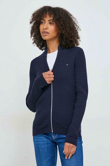 TOMMY HILFIGER - Skinny Cable Zip Cardigan