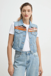 Embroidered Xs Vest Med Indigo