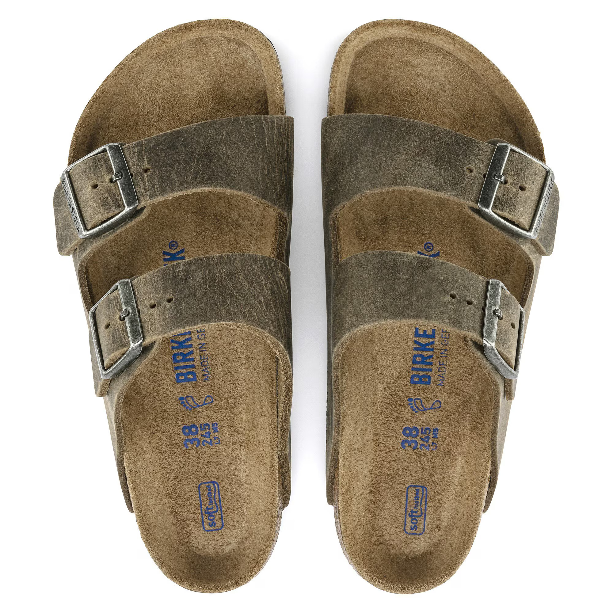 BIRKENSTOCK - Leather Arizona Sfb Faded Khaki Regular