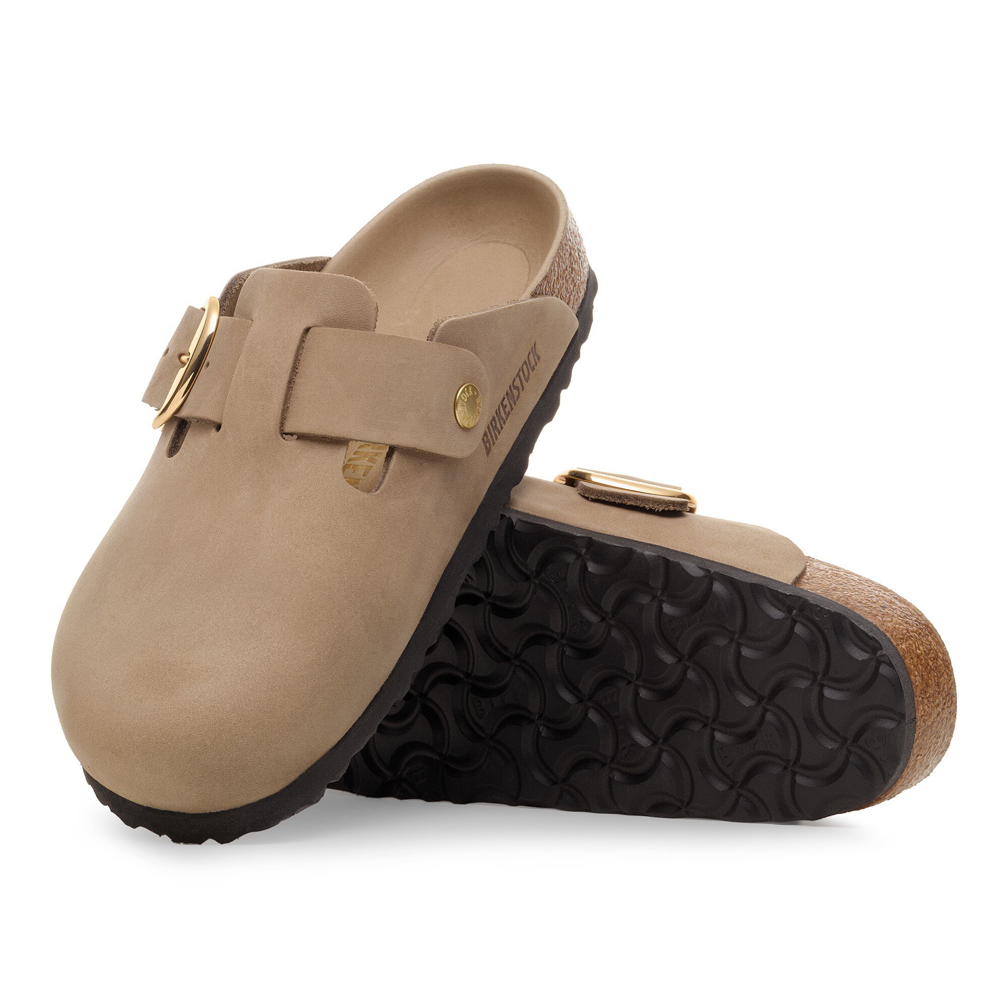 BIRKENSTOCK - Leather Boston Big Buckle Tabacco Brown