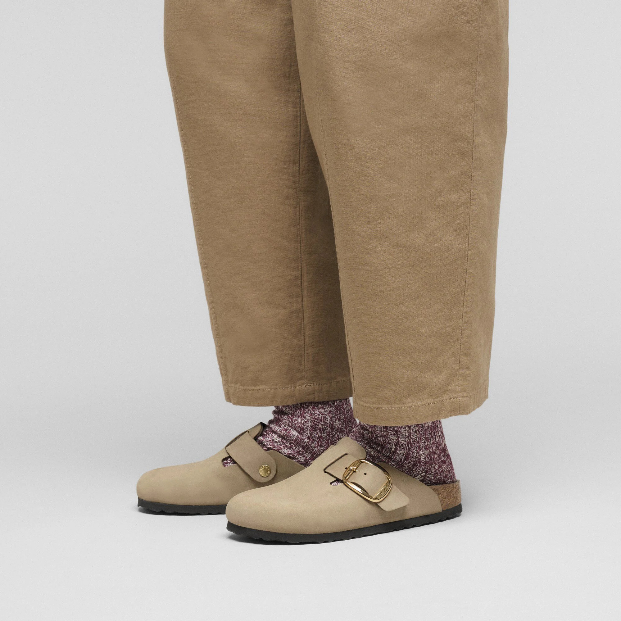 BIRKENSTOCK - Leather Boston Big Buckle Tabacco Brown