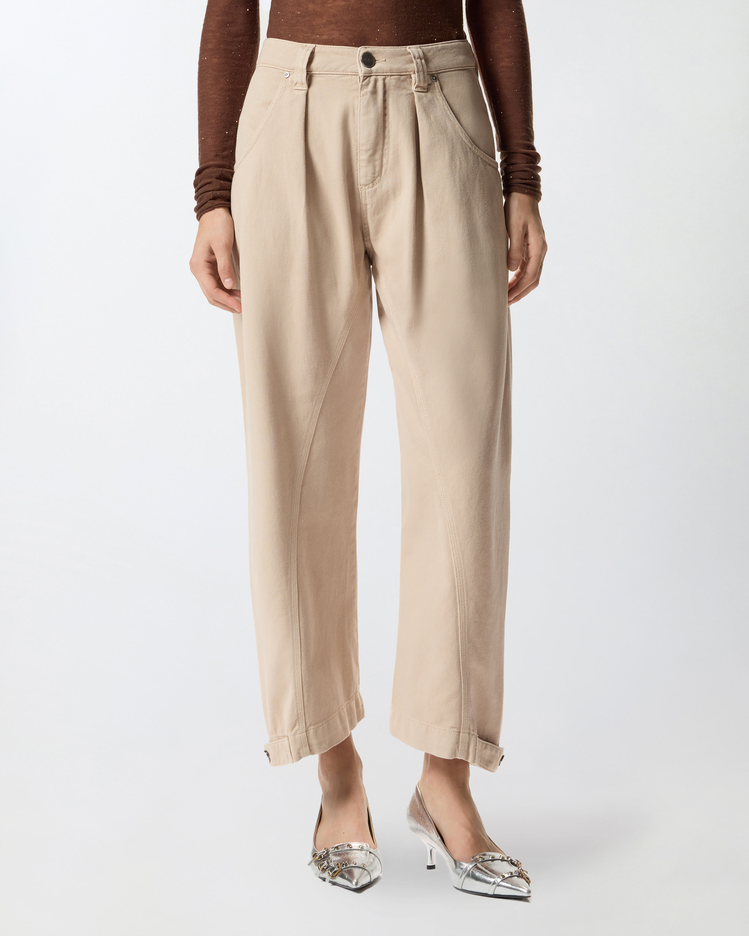 PINKO - Old-effect Leather Balloon Trousers