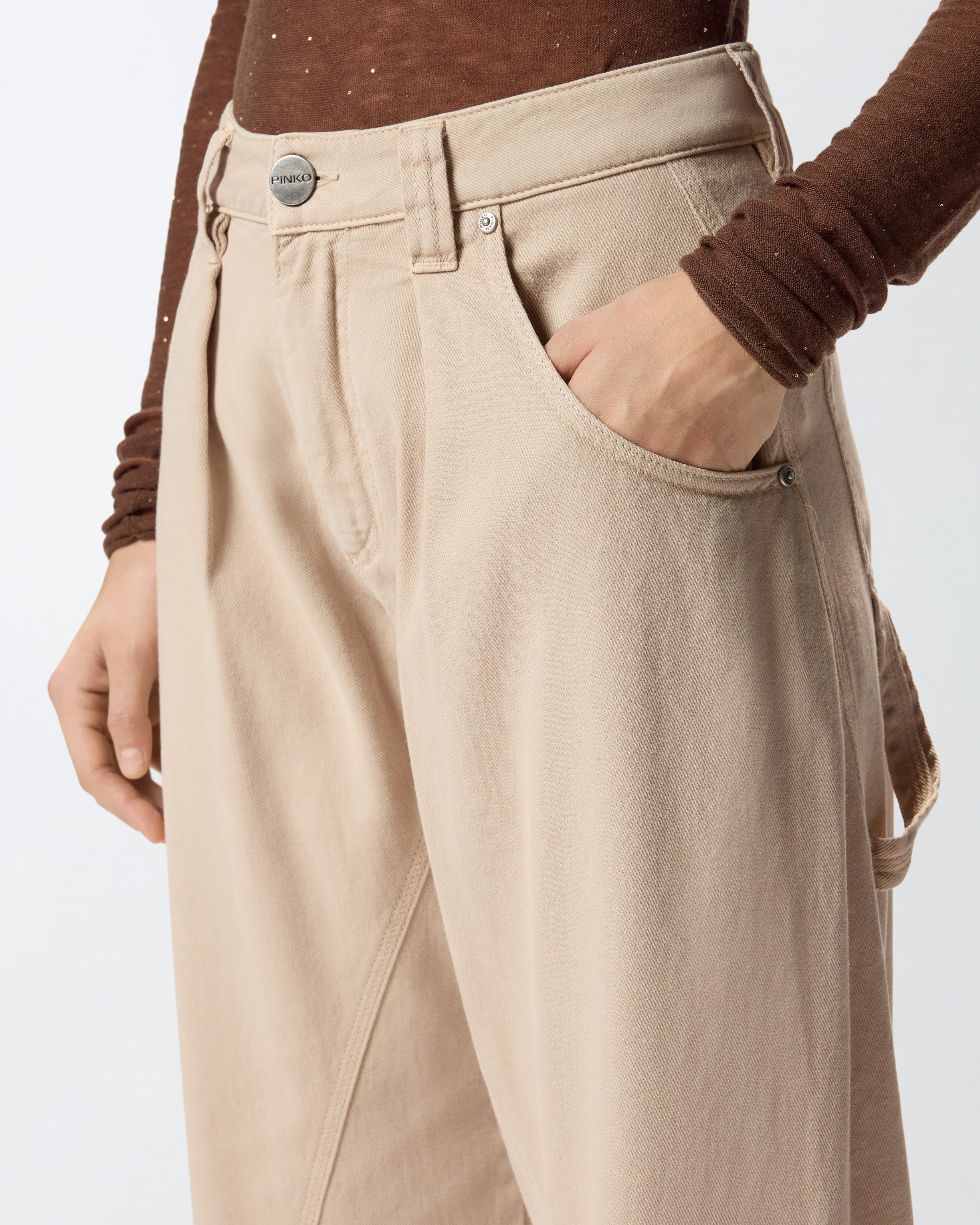 PINKO - Old-effect Leather Balloon Trousers