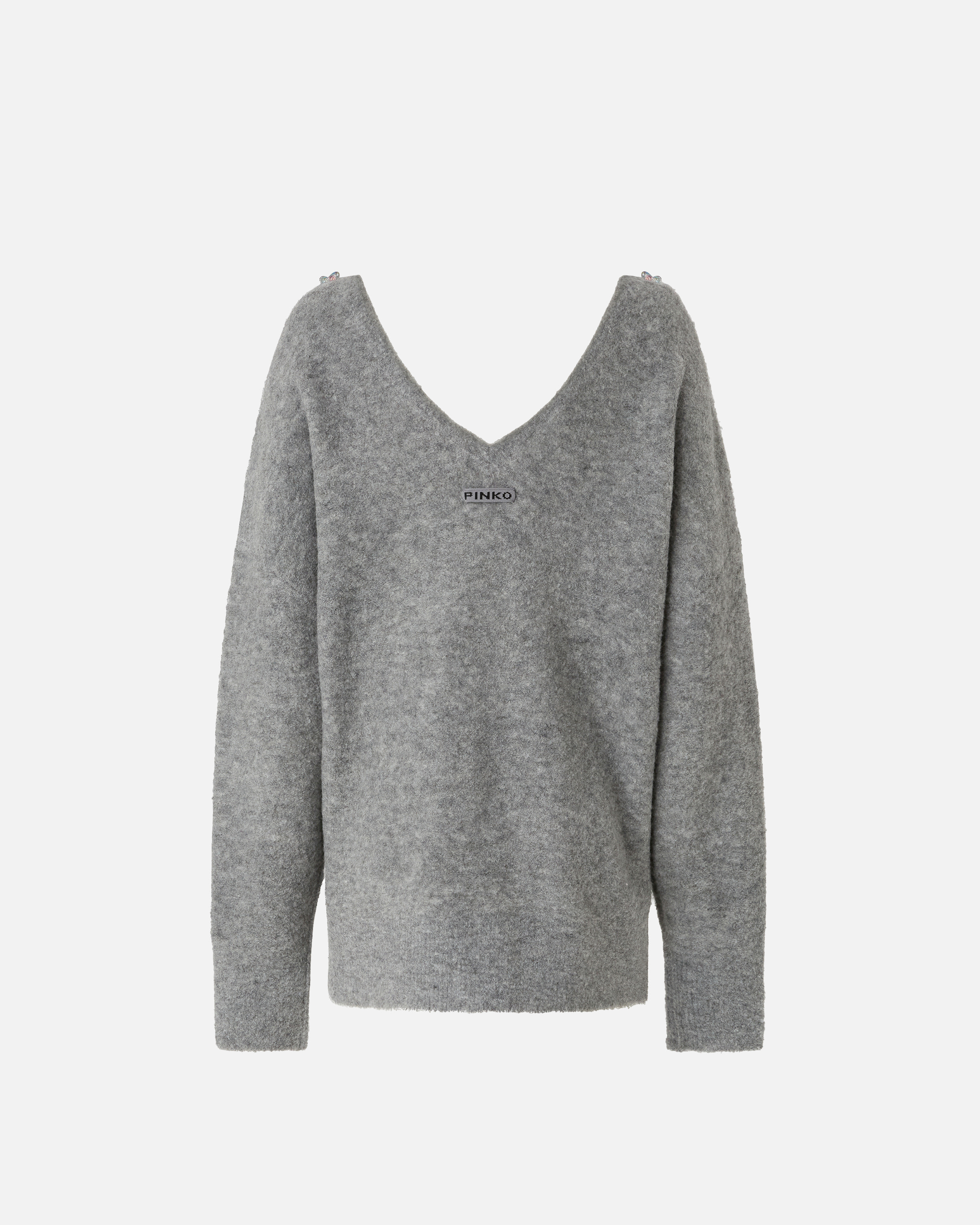 PINKO - Wool-Blend Sweater With Jewel Embroidery