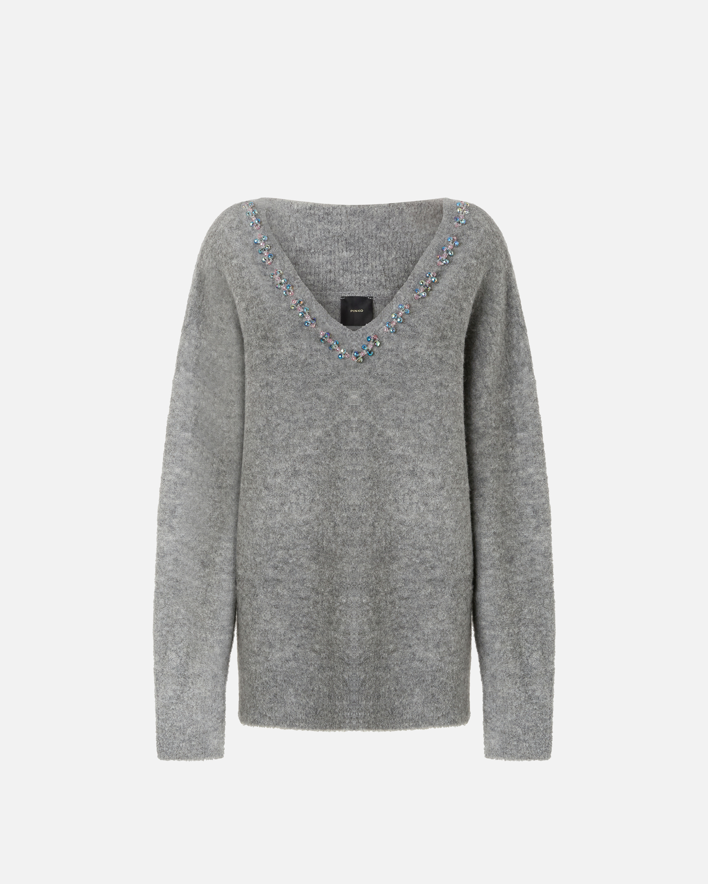 PINKO - Wool-Blend Sweater With Jewel Embroidery