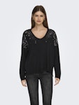 Onlstarry Sequin Boxy V-Neck