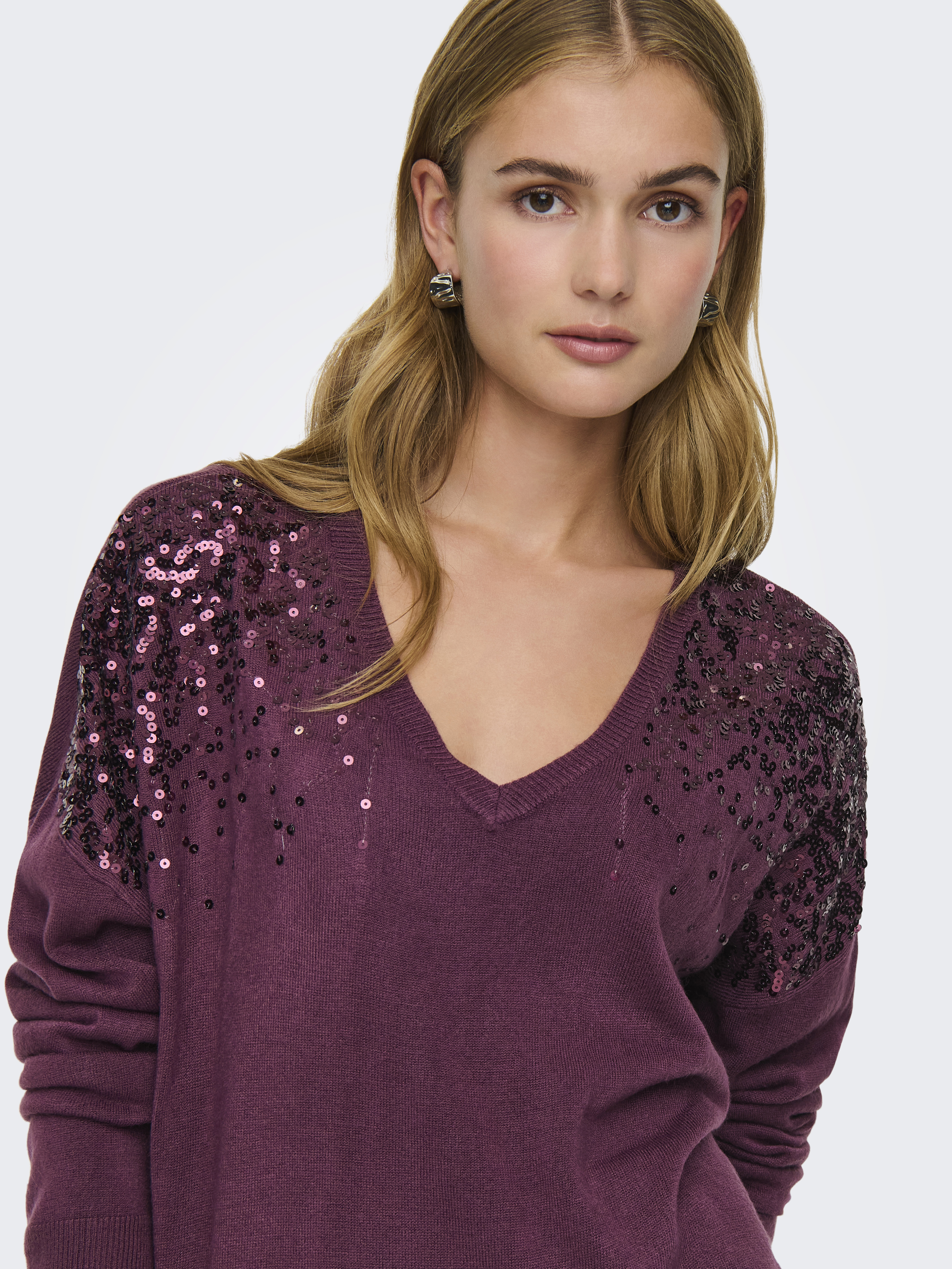 ONLY - Onlstarry Sequin Boxy V-Neck