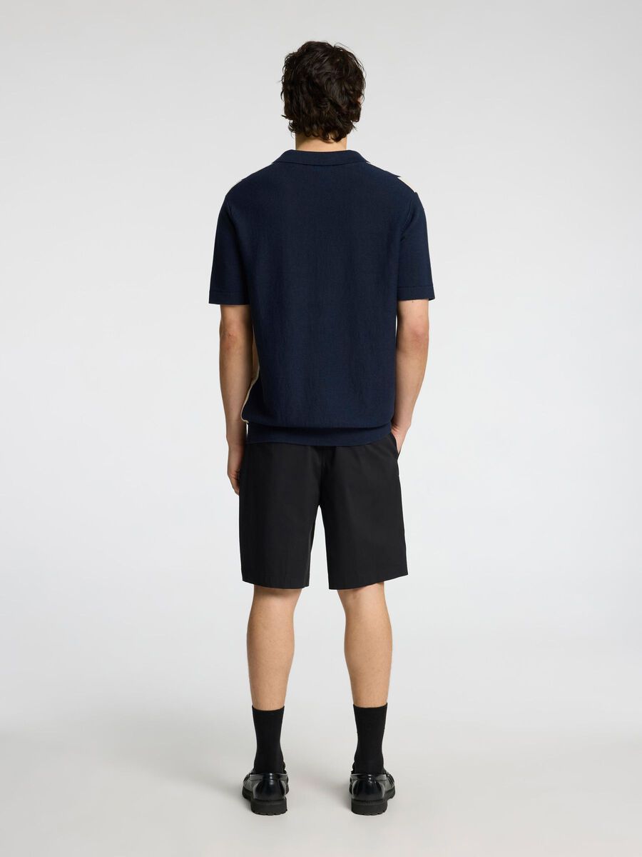 SELECTED - Linen Blend Open Polo