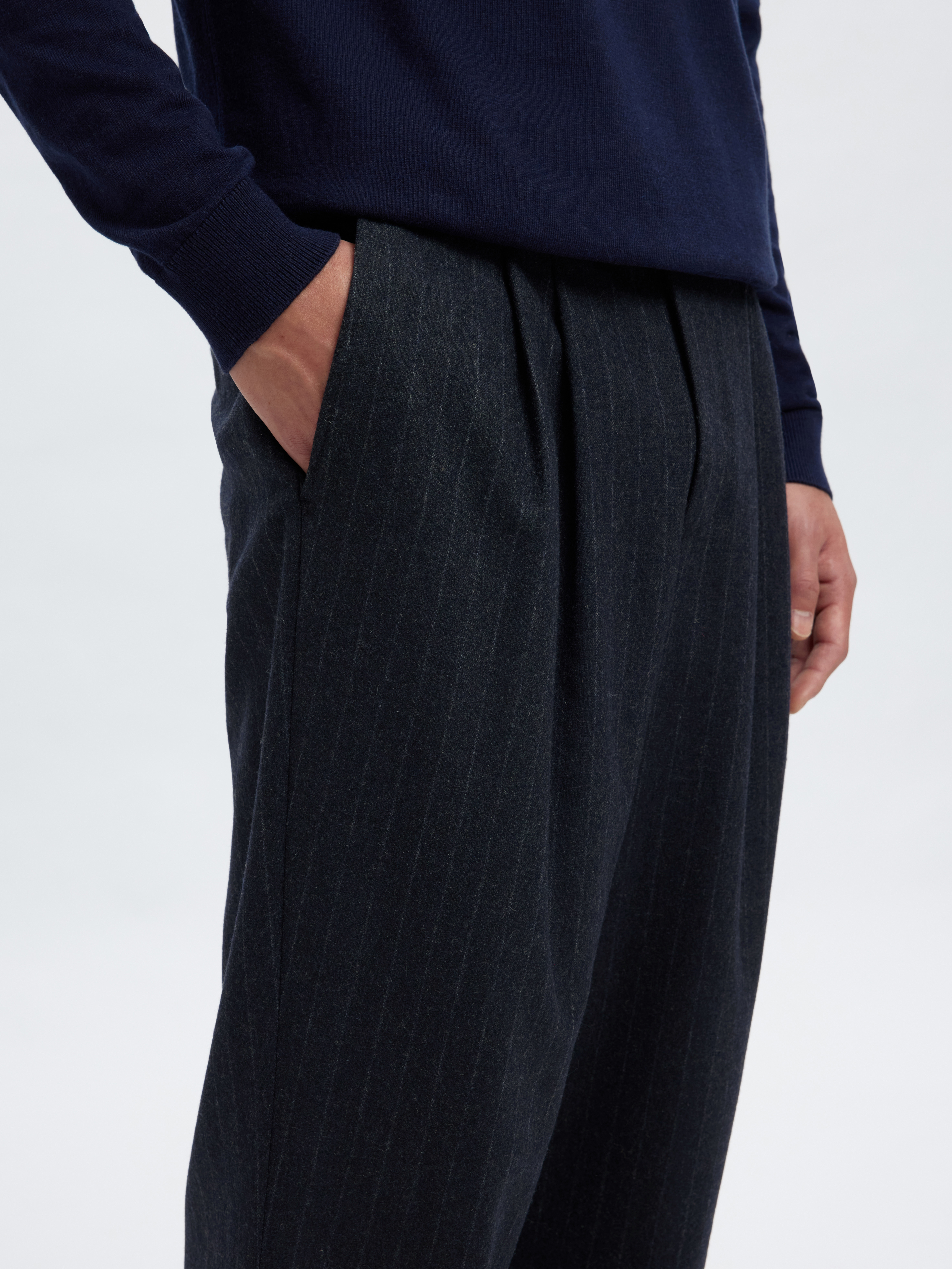 SELECTED - Relaxed-Anderson Wool Blend Trousers