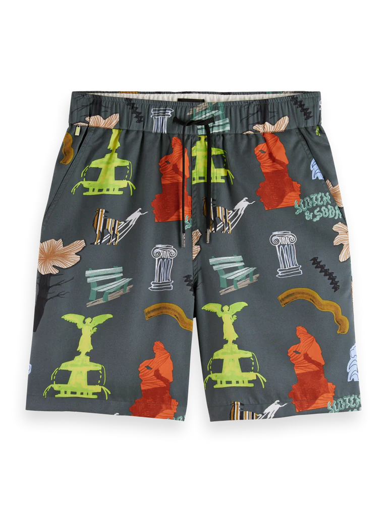 SCOTCH & SODA - Fave-Printed Tencel Relaxed Fit Bermuda