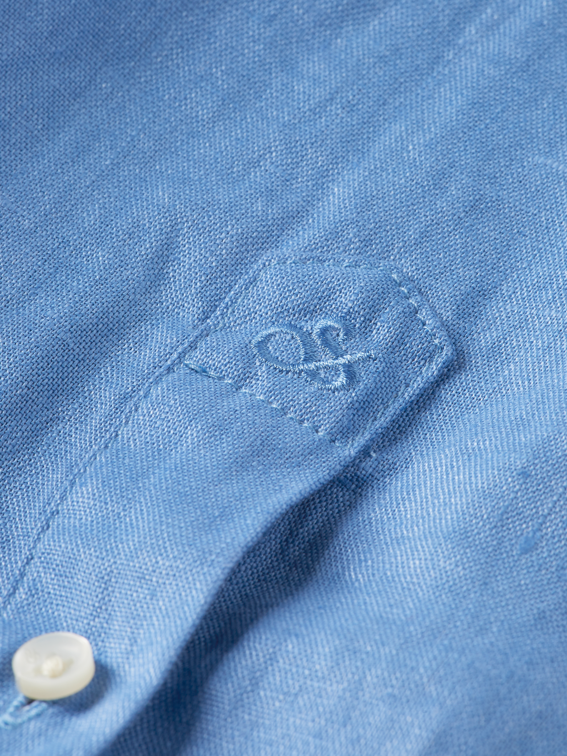 SCOTCH & SODA - Regular Fit Linen Stand-Up Collar Shirt