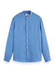 Regular Fit Linen Stand-Up Collar Shirt
