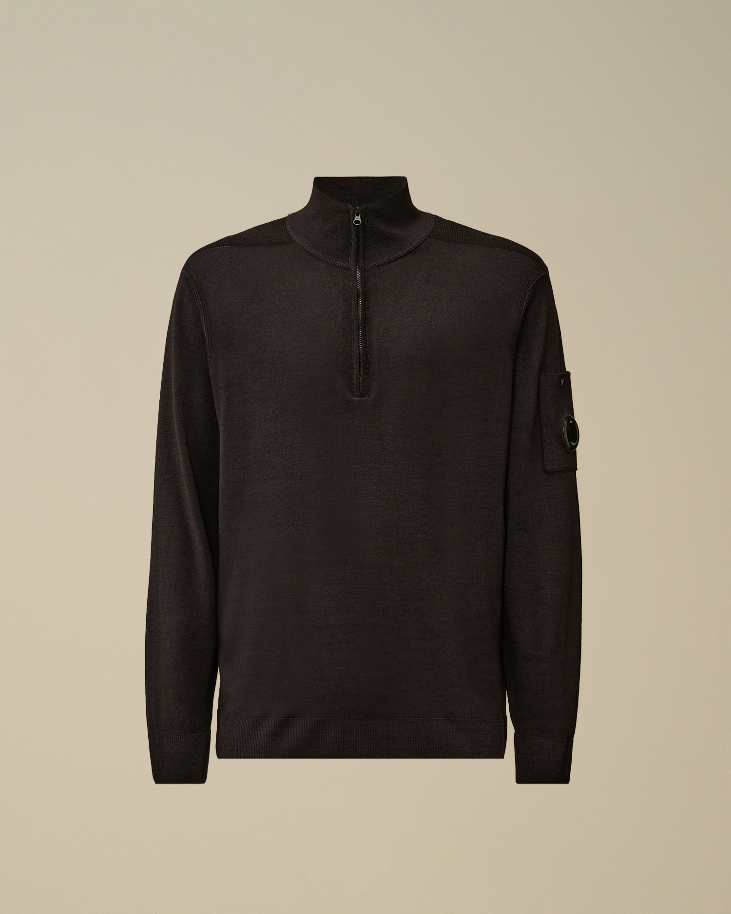 C.P. COMPANY - Merino Wool Half Zip Sweater