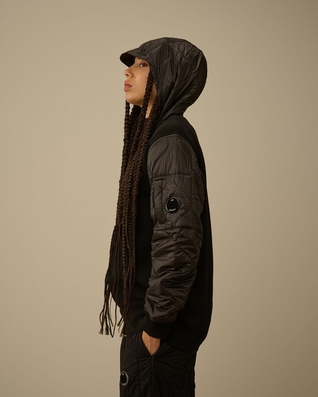 C.P. COMPANY - Extrafine Merino Wool Mixed Hooded Zip Sweater