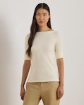 Stretch Cotton Boatneck Tee