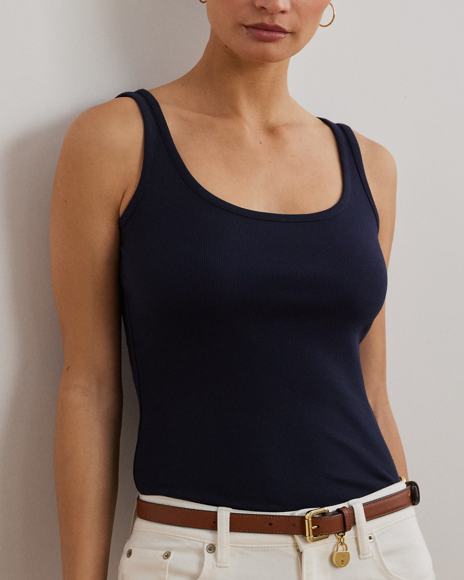 LAUREN RALPH LAUREN - Stretch Cotton Tank Top