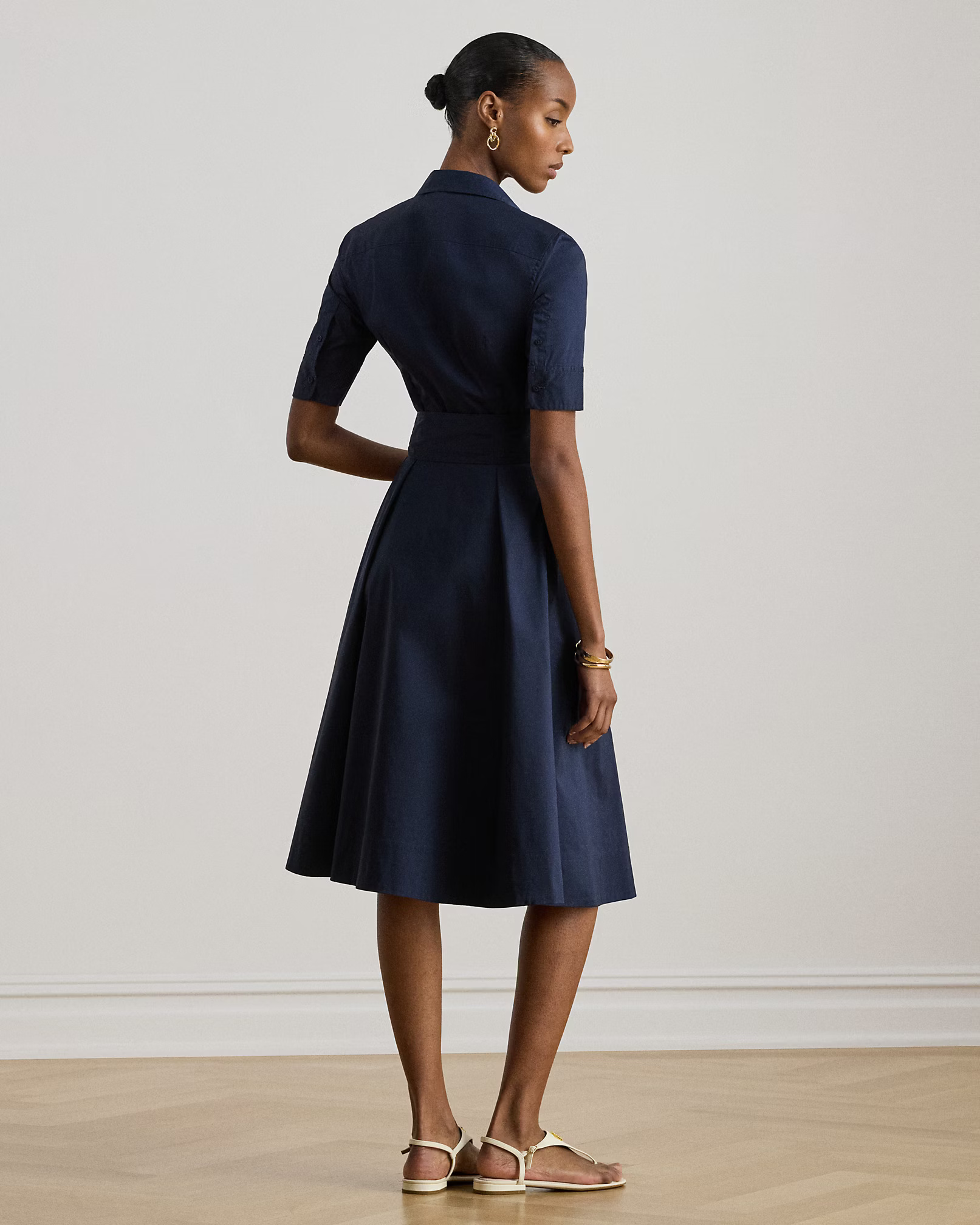 LAUREN RALPH LAUREN - Belted Cotton-Blend Shirtdress