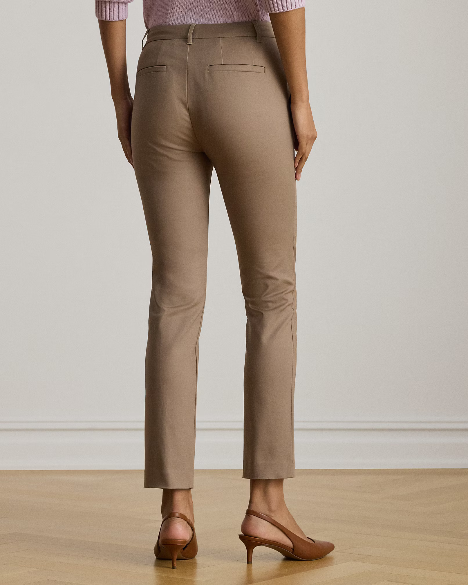 LAUREN RALPH LAUREN - Double-Faced Stretch Cotton Pant
