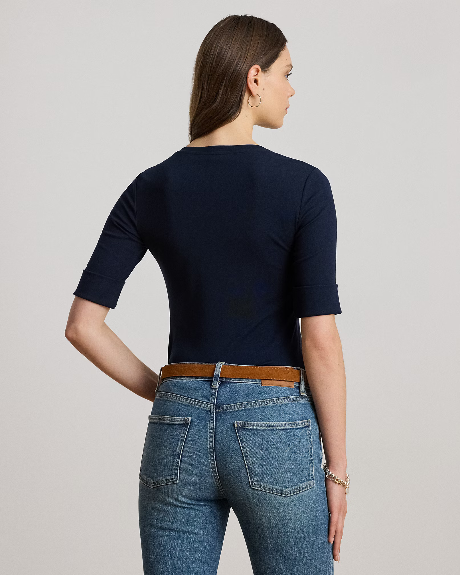 LAUREN RALPH LAUREN - V Judy-Elbow Sleeve-Knit