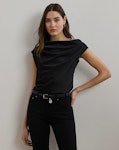 Satin Charmeuse Off-the-Shoulder Blouse