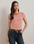 Striped Stretch Cotton Crewneck Tee