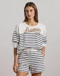 Striped French Terry Cropped Sweatshirt