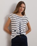 Striped Anchor-Graphic Jersey Tee