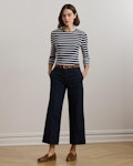 Striped Stretch Cotton Long-Sleeve Tee