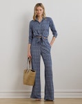 Geo-Print Crepe Wide-Leg Trouser