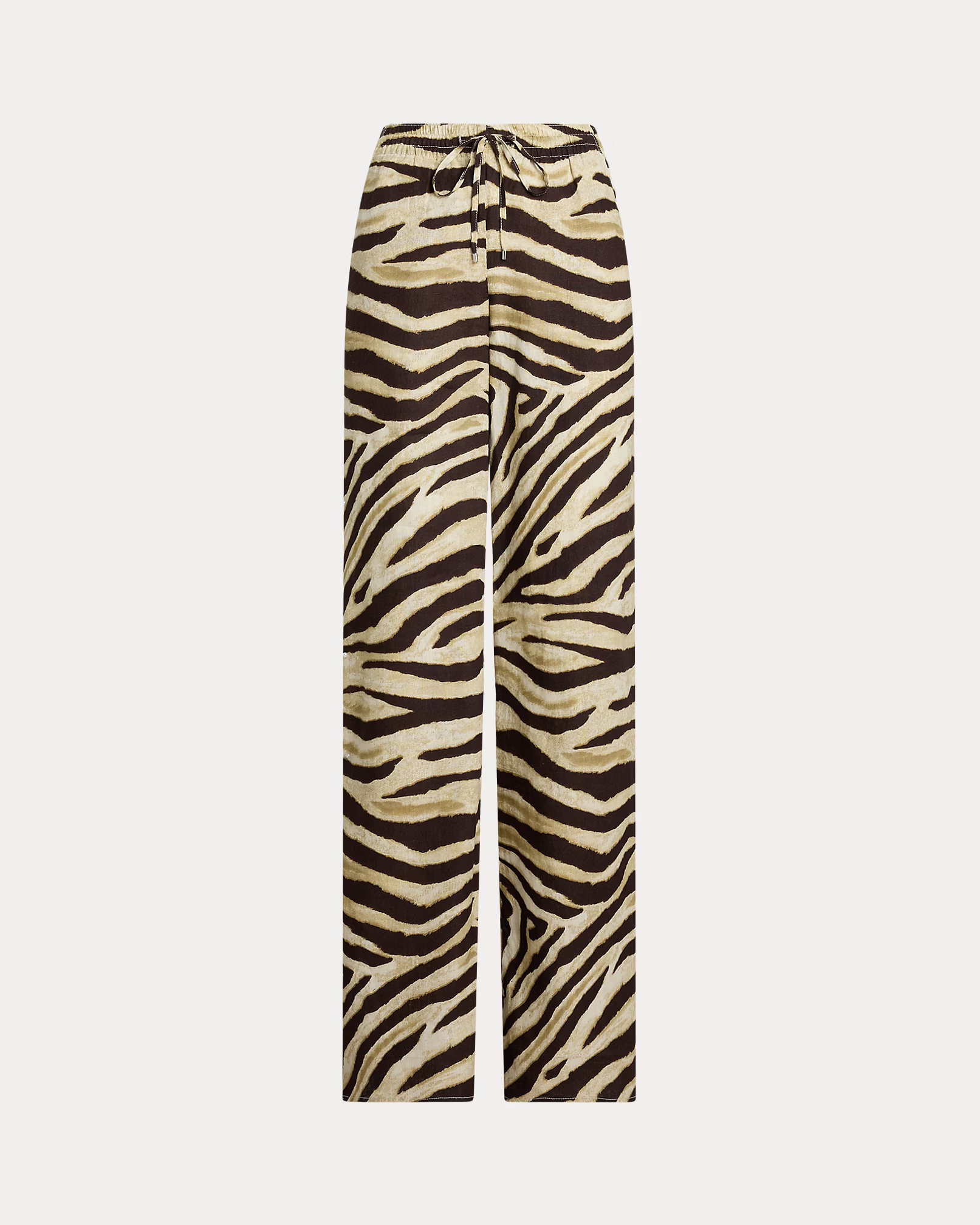 LAUREN RALPH LAUREN - Zebra-Print Linen Wide-Leg Trouser