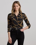 Classic Fit Belting-Print Crepe Shirt