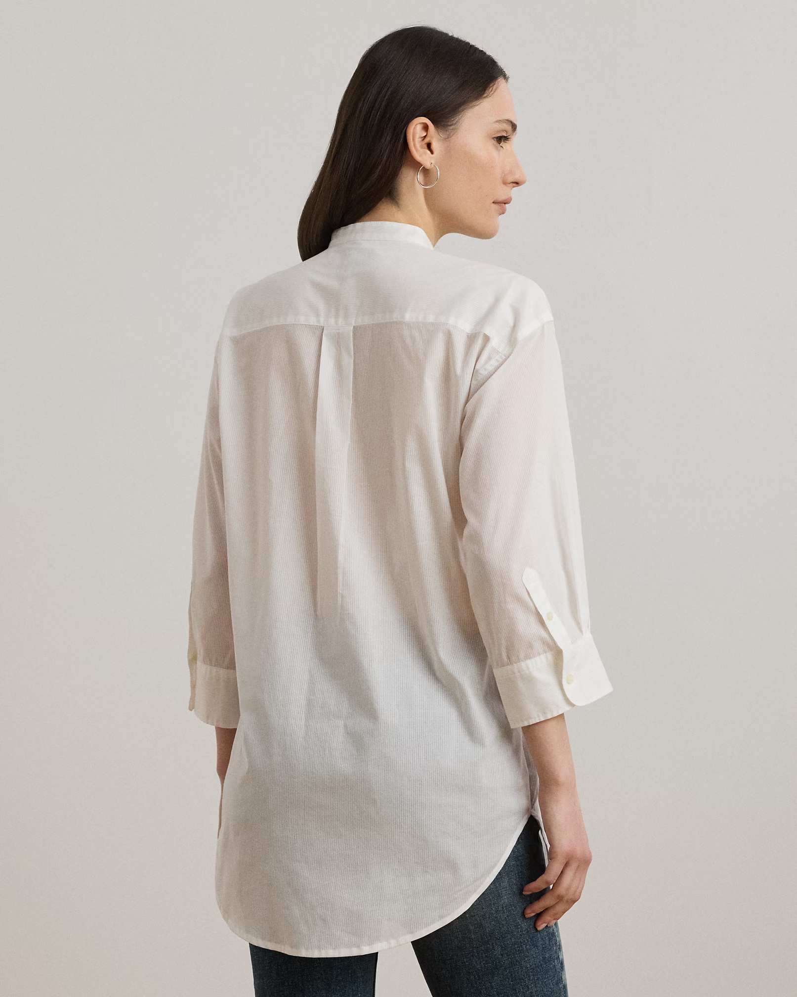 LAUREN RALPH LAUREN - Pintucked Cotton Dobby Shirt