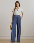 Stretch Jersey Wide-Leg Drawcord Trouser