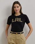 Beaded-Logo Cotton Jersey T-Shirt