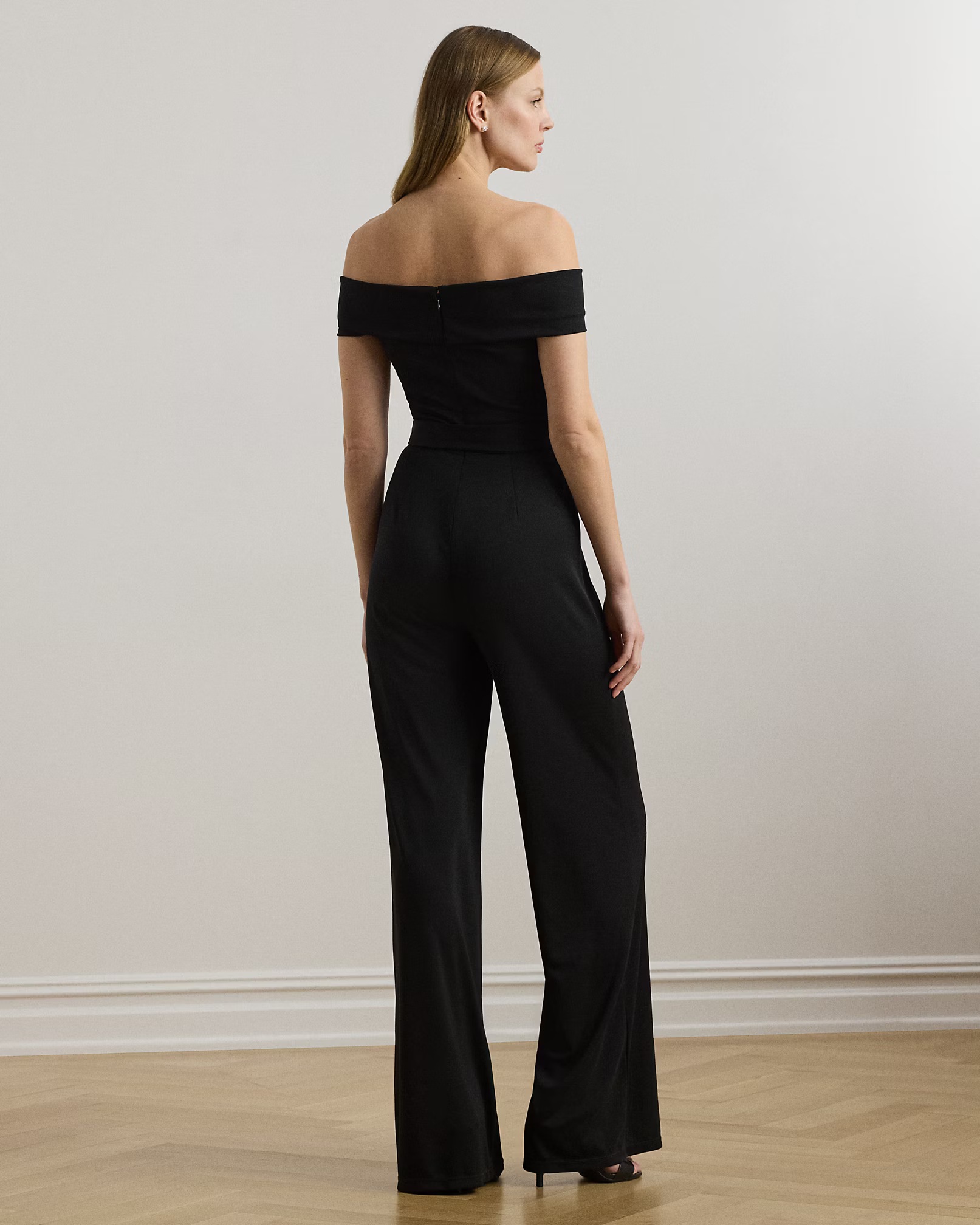 LAUREN RALPH LAUREN - Belted Jersey Off-the-Shoulder Jumpsuit