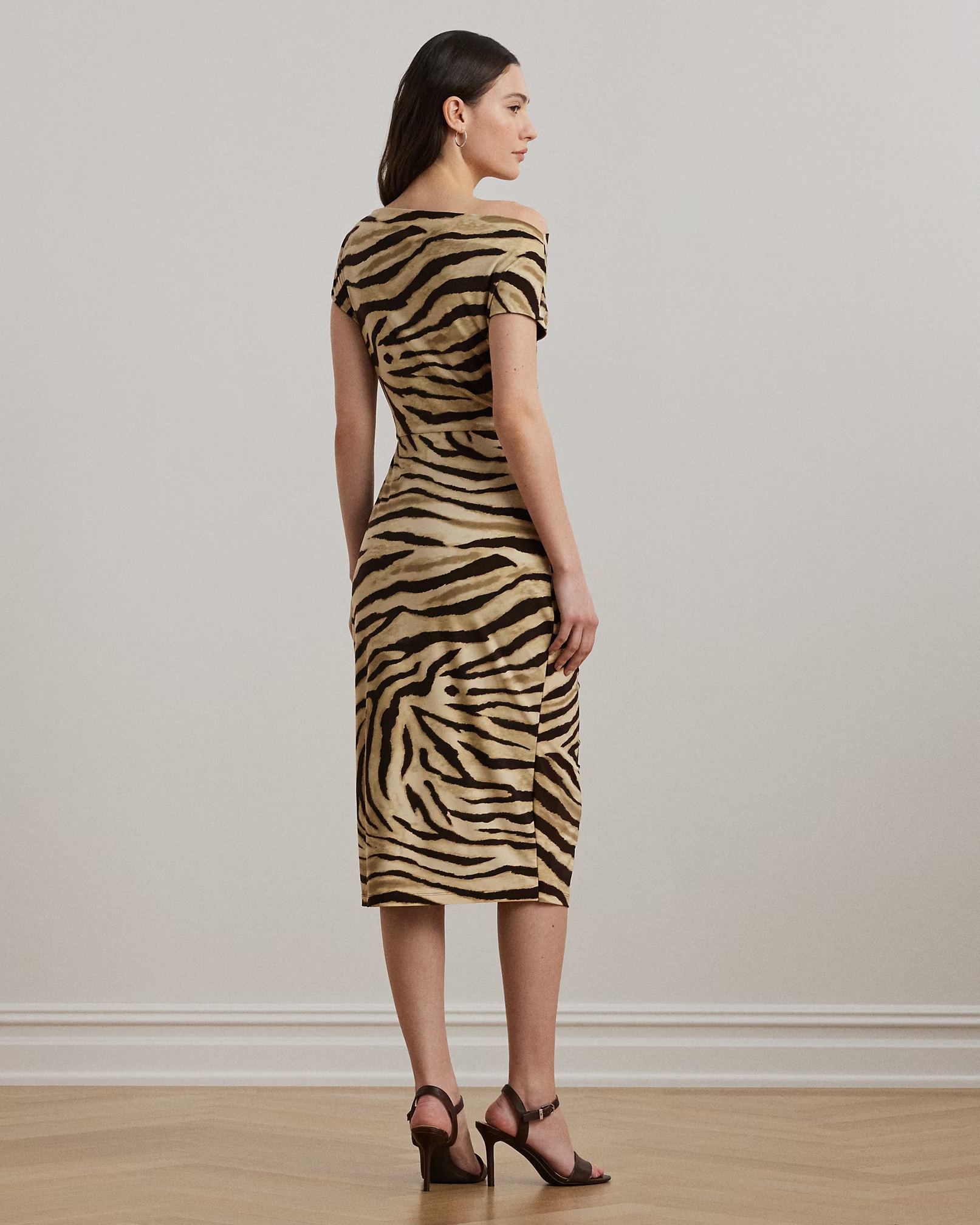 LAUREN RALPH LAUREN - Print Buckle-Trim Off-the-Shoulder Dress