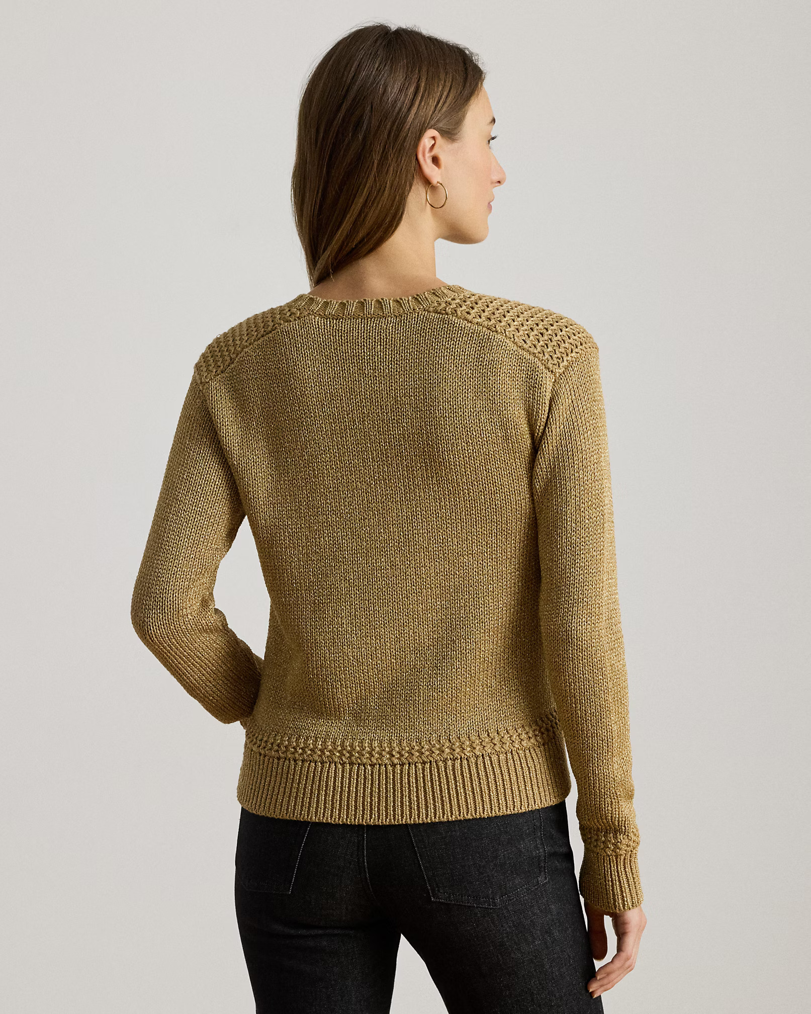 LAUREN RALPH LAUREN - Metallic Cotton-Blend Jumper