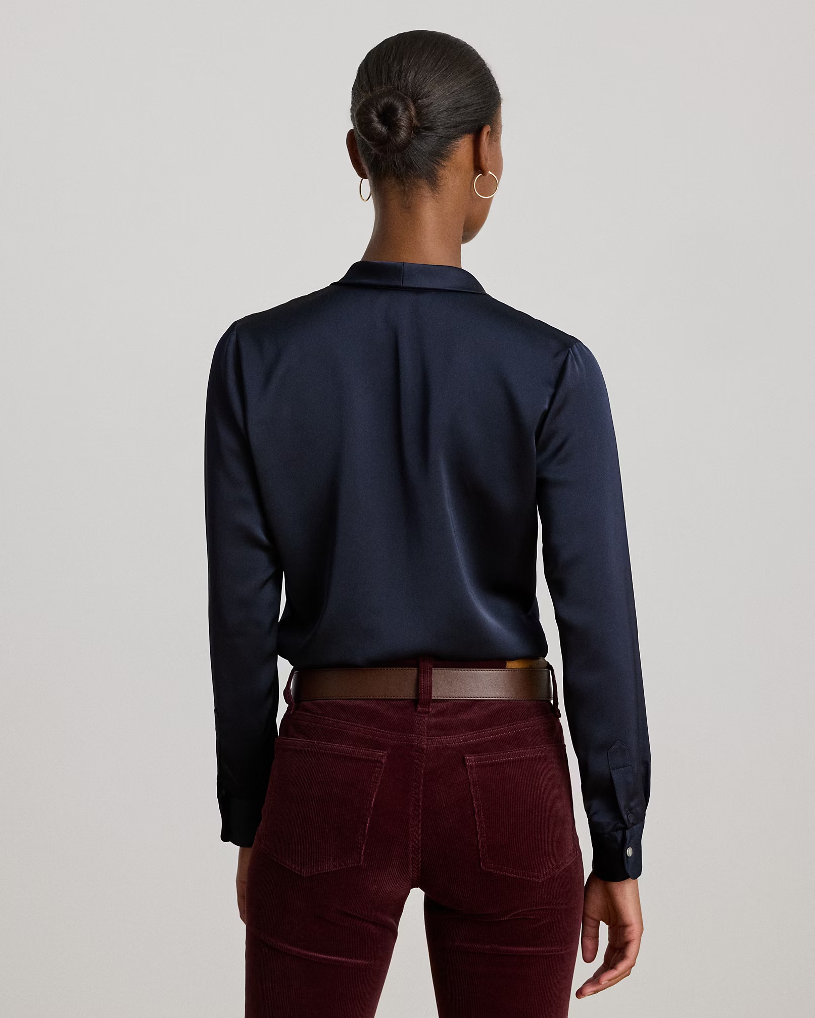 LAUREN RALPH LAUREN - Satin Charmeuse Tie-Neck Blouse