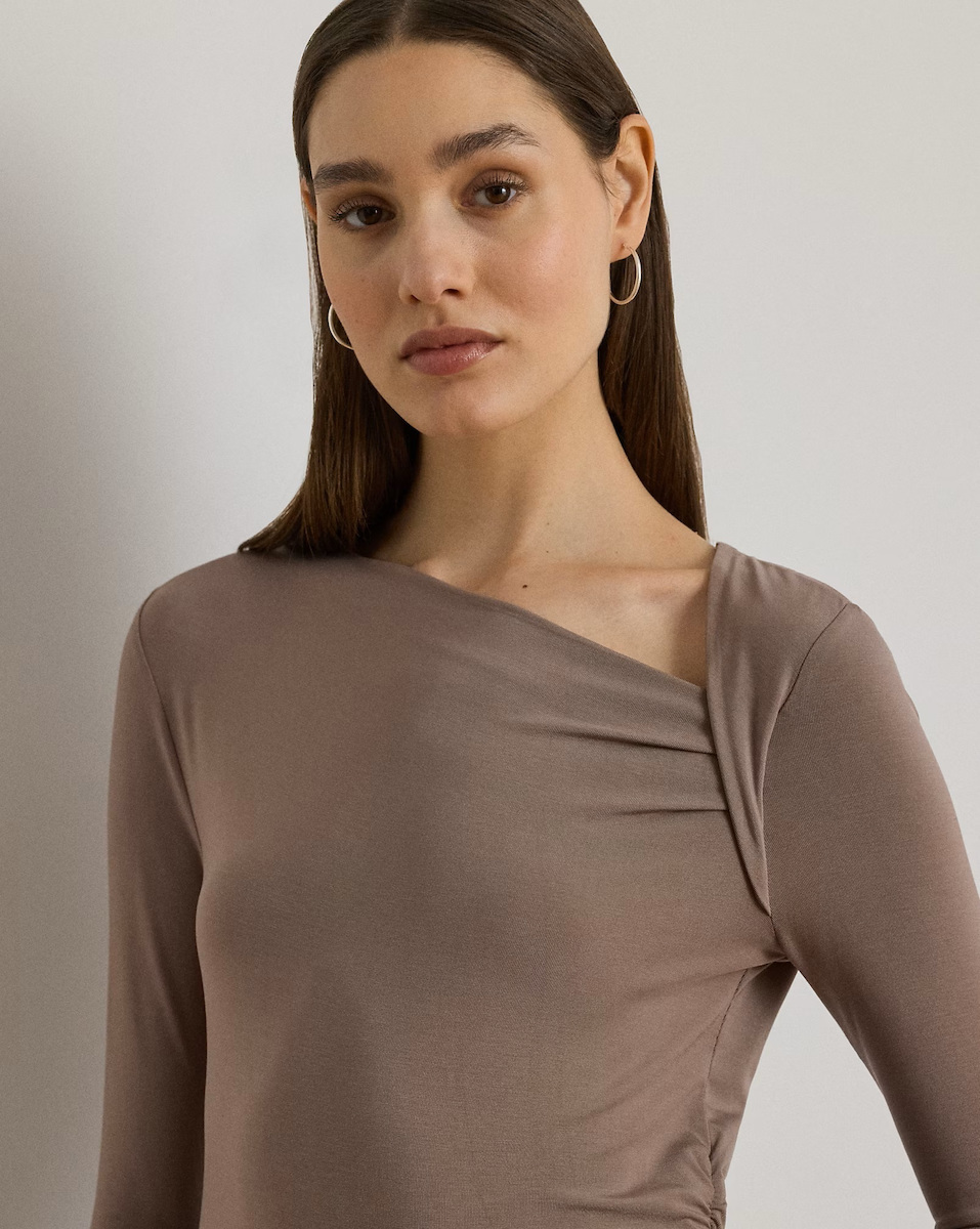 LAUREN RALPH LAUREN - Stretch Jersey Asymmetrical Top