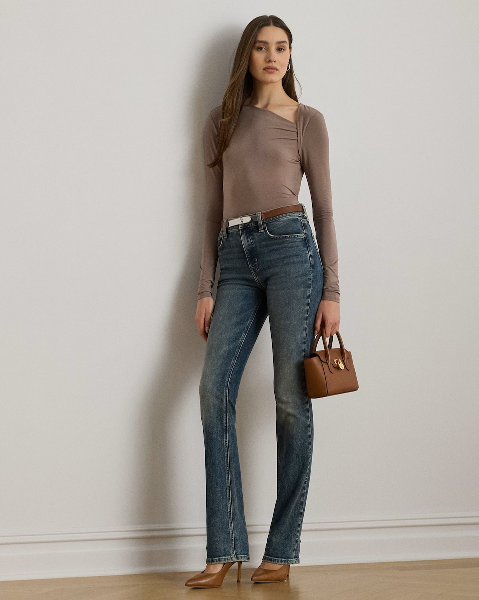 LAUREN RALPH LAUREN - Stretch Jersey Asymmetrical Top