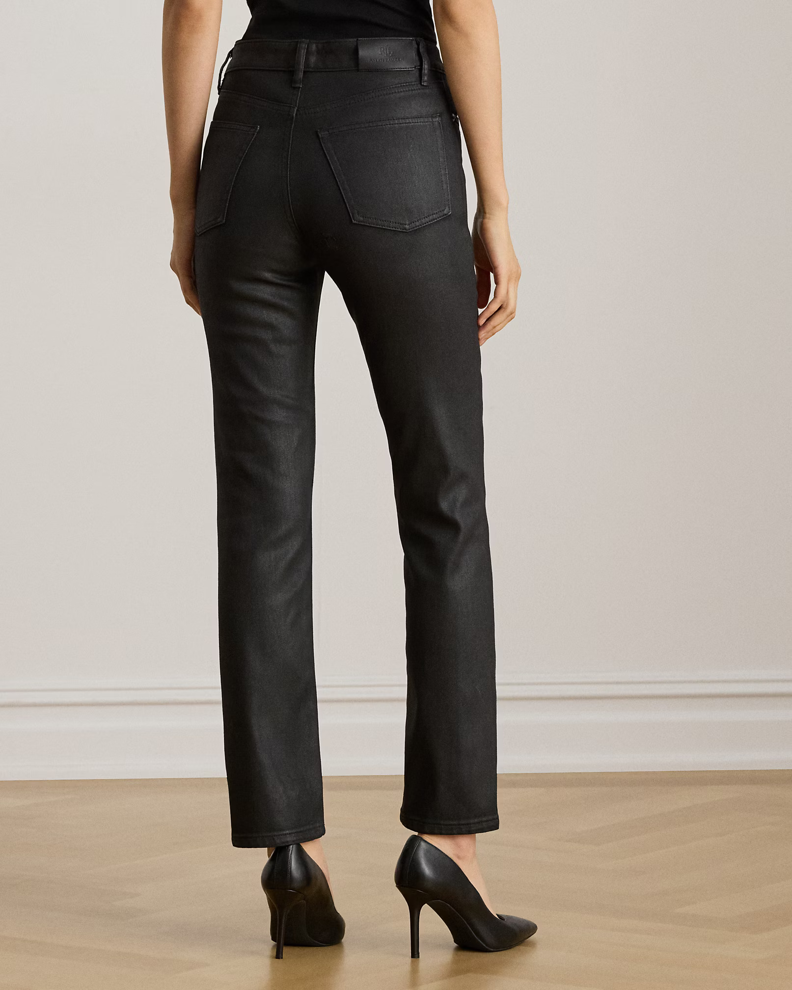 LAUREN RALPH LAUREN - Coated High-Rise Straight Ankle Jean