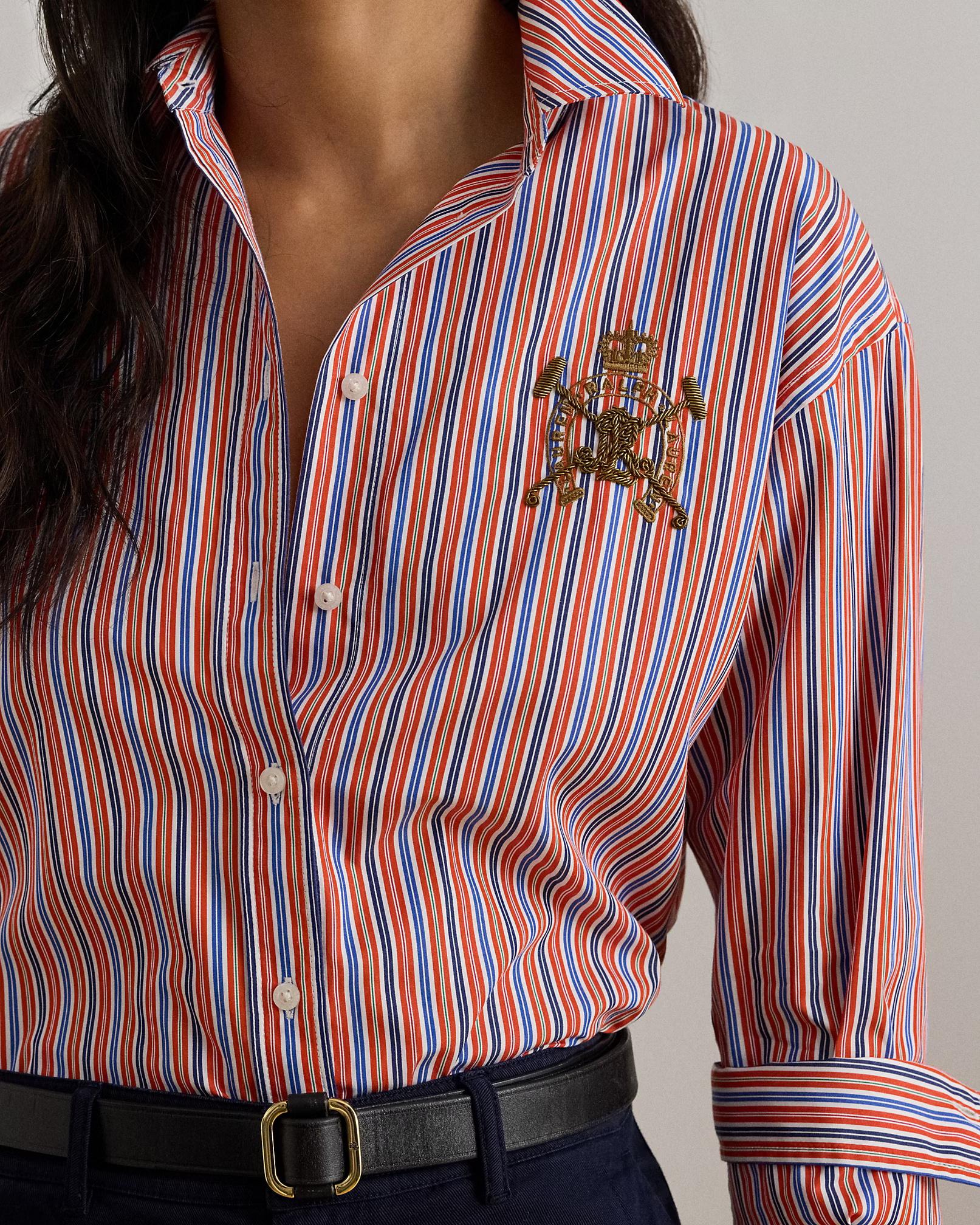LAUREN RALPH LAUREN - Relaxed Fit Striped Broadcloth Shirt