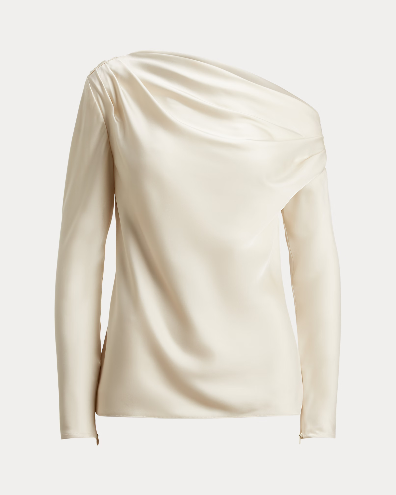 LAUREN RALPH LAUREN - Satin Charmeuse Off-the-Shoulder Blouse