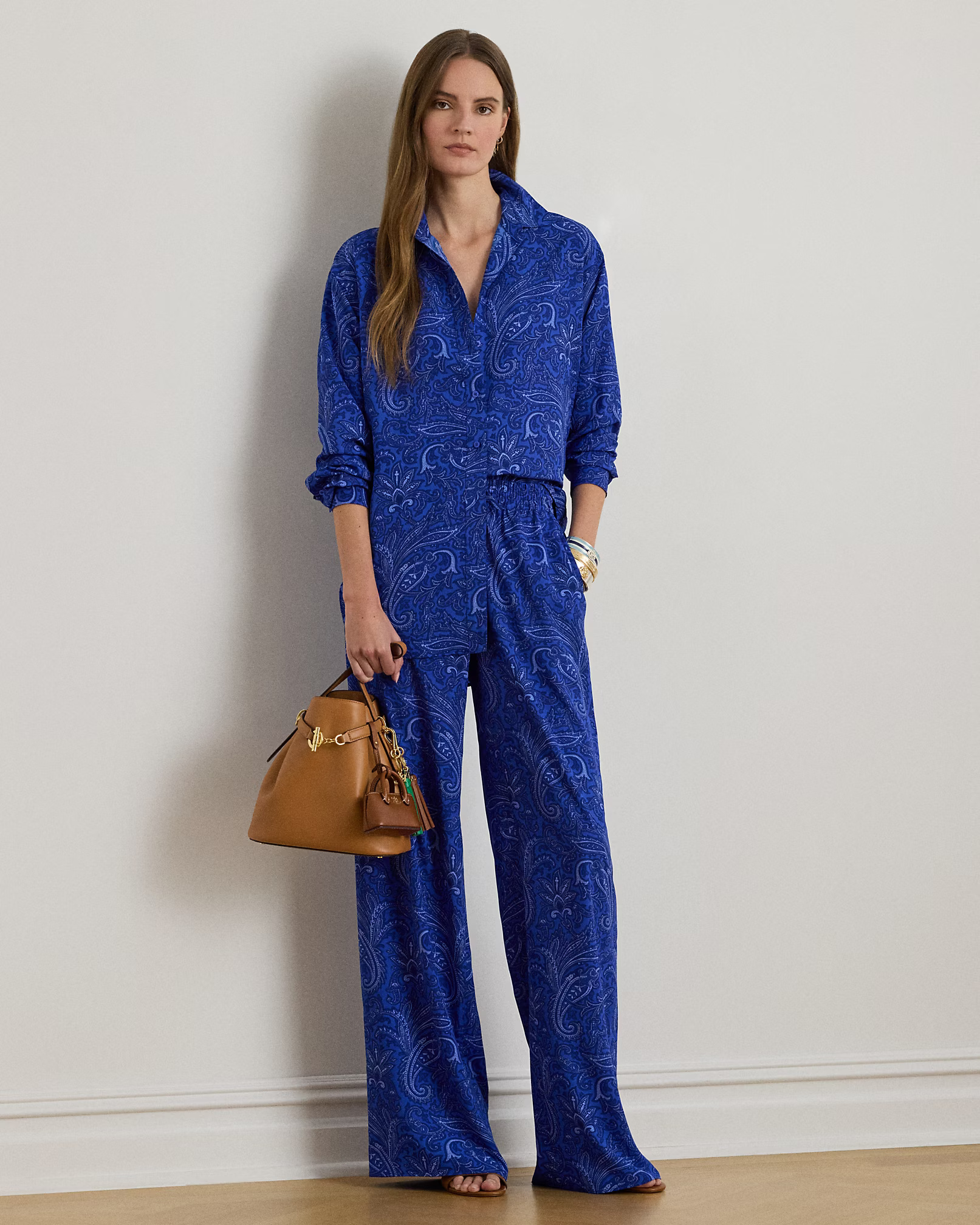 LAUREN RALPH LAUREN - Relaxed Fit Paisley Crepe Shirt